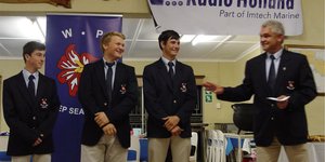 Die WP Juniorspan wat hul â€œCapsâ€ ontvang het, met vlnr Werner van Zyl (Gansbaaier), Bradley Bartlett en  JuandrÃ© Geldenhuys (Kapt) saam met DP Burger